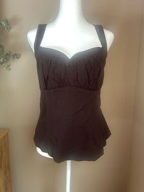 Free People Sasha Corset Top XL Hot Fudge Brown NWOT